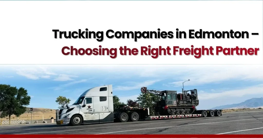 A modern freight truck on Edmonton roads representing reliable trucking companies and expert freight services by Lubana Trucking.