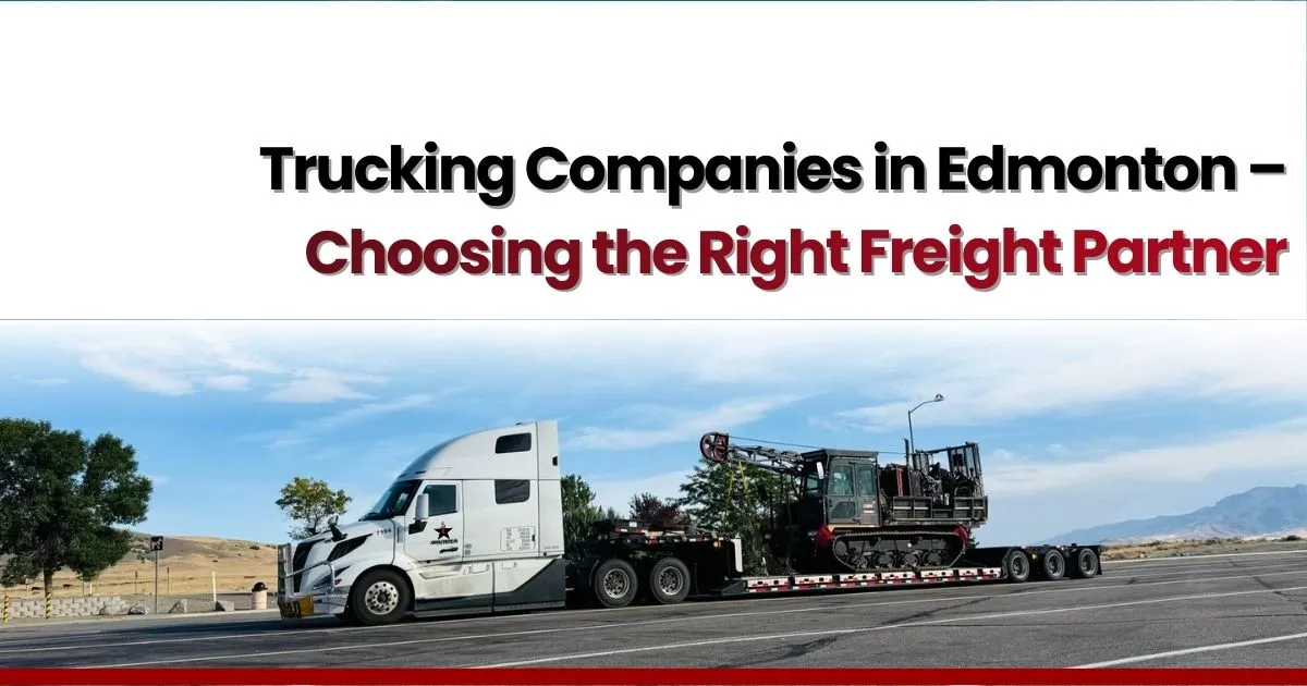 A modern freight truck on Edmonton roads representing reliable trucking companies and expert freight services by Lubana Trucking.