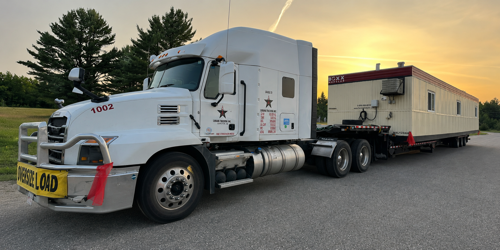 Lubana Trucking heavy haul transportation moving modular buildings and oversized structures across North America.